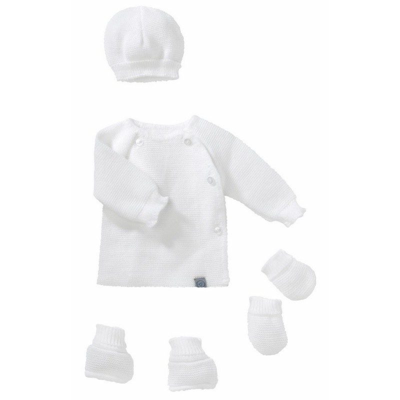 Lot Maternite Maille Blanc Naissance Bebe 9 Creation code Bebe 9