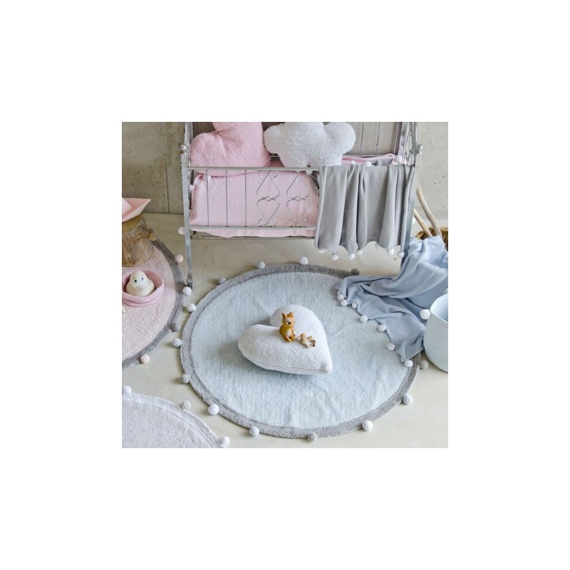Bubbly Bleu Rond Tapis Lavable En Coton Lorena Canals code Bebe 9