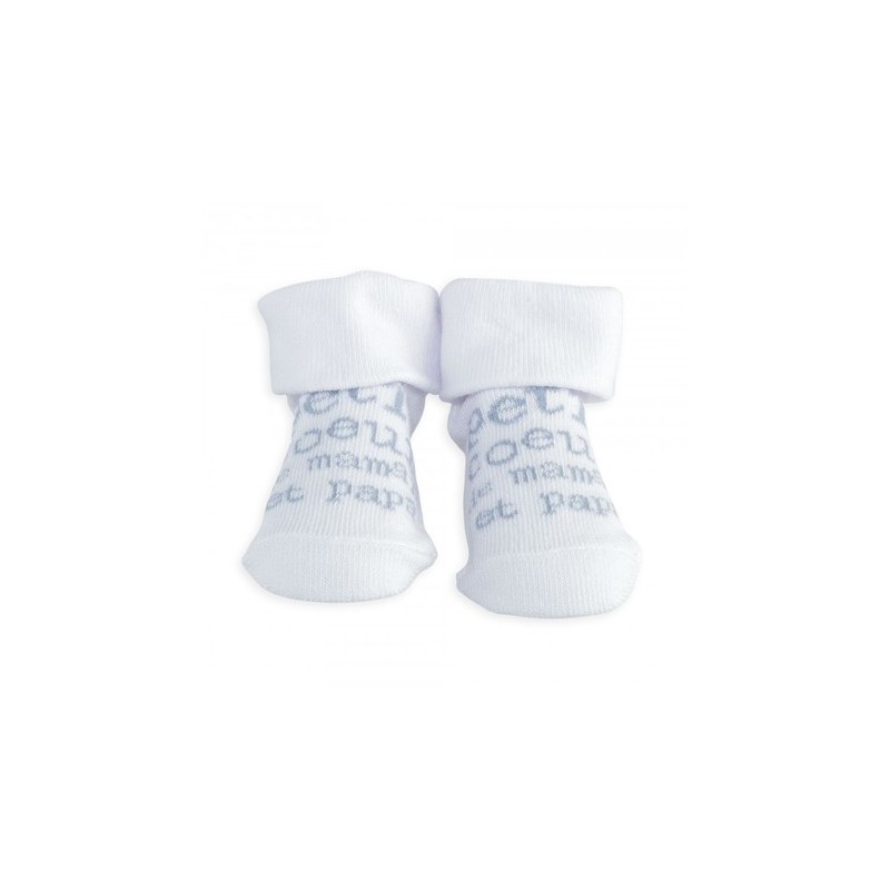 Chaussettes Bebe Naissance Blanches Petit Coeur Trois Kilos Sept
